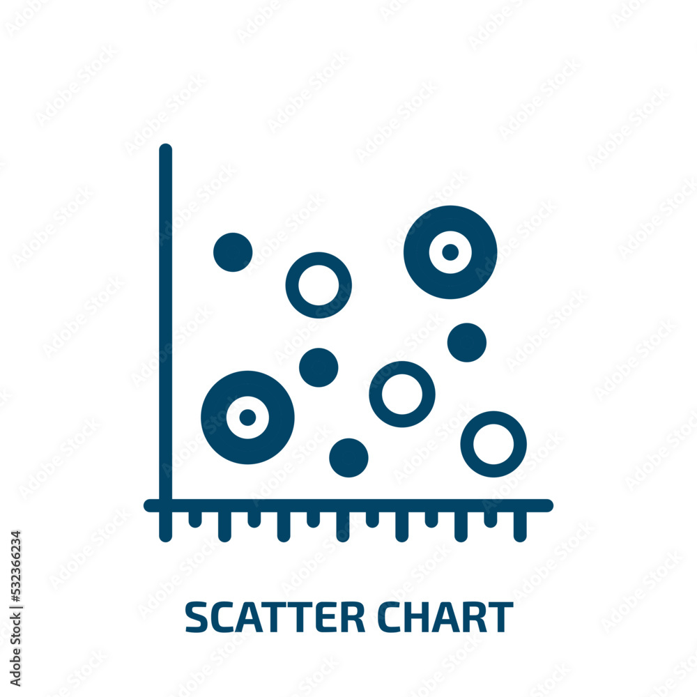Poster scatter chart icon from business collection. filled scatter chart, data, graph glyph icons isolated 