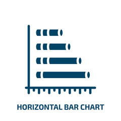 Obraz premium horizontal bar chart icon from business collection. Filled horizontal bar chart, business, chart glyph icons isolated on white background. Black vector horizontal bar chart sign, symbol for web design
