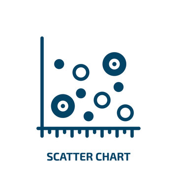 scatter chart icon from business collection. Filled scatter chart, data, graph glyph icons isolated on white background. Black vector scatter chart sign, symbol for web design and mobile apps