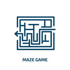 maze game icon from business collection. Filled maze game, game, maze glyph icons isolated on white background. Black vector maze game sign, symbol for web design and mobile apps