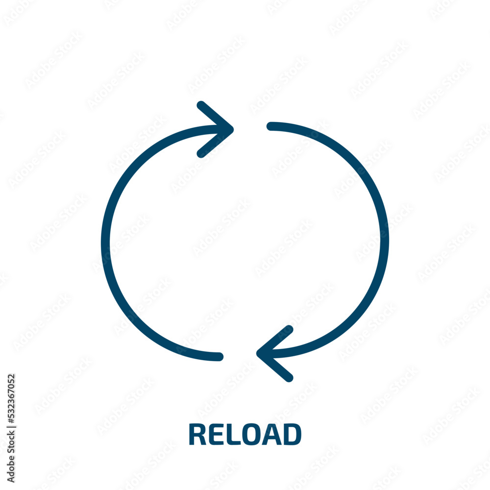 Poster reload symbol icon from ecology collection. filled reload symbol, reload, arrow glyph icons isolated