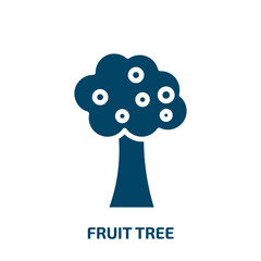 fruit tree icon from ecology collection. Filled fruit tree, tree, fruit glyph icons isolated on white background. Black vector fruit tree sign, symbol for web design and mobile apps