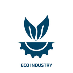 Naklejka premium eco industry icon from ecology collection. Filled eco industry, eco, energy glyph icons isolated on white background. Black vector eco industry sign, symbol for web design and mobile apps