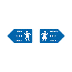 Men and women toilet sign, public facilities sign illustration.