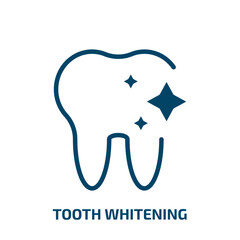 tooth whitening icon from dentist collection. Filled tooth whitening, medical, dental glyph icons isolated on white background. Black vector tooth whitening sign, symbol for web design and mobile apps