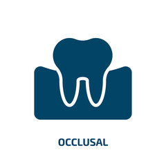 occlusal icon from dentist collection. Filled occlusal, treatment, medical glyph icons isolated on white background. Black vector occlusal sign, symbol for web design and mobile apps