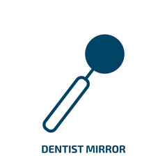 dentist mirror icon from dentist collection. Filled dentist mirror, implant, tooth glyph icons isolated on white background. Black vector dentist mirror sign, symbol for web design and mobile apps