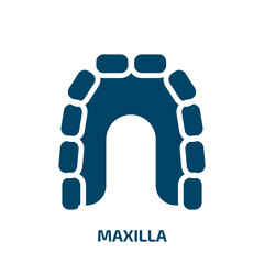 maxilla icon from dentist collection. Filled maxilla, human, medical glyph icons isolated on white background. Black vector maxilla sign, symbol for web design and mobile apps