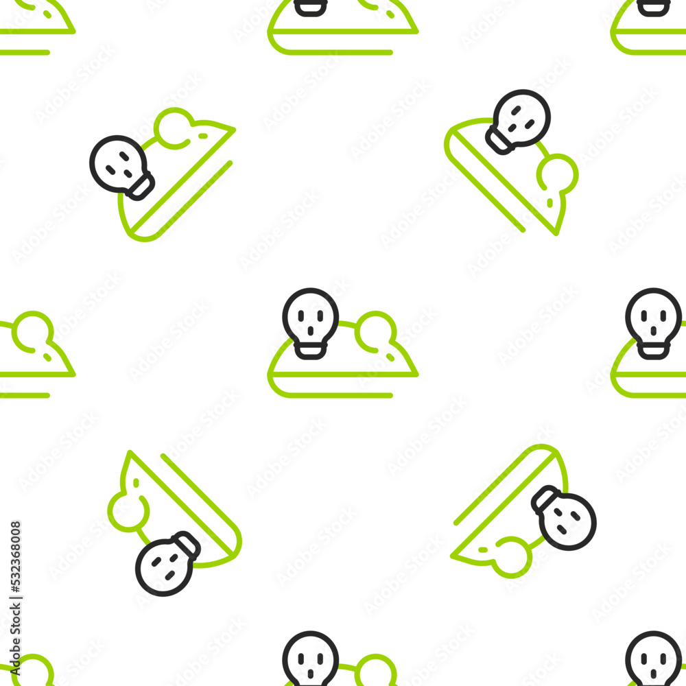 Poster line experimental mouse icon isolated seamless pattern on white background. vector