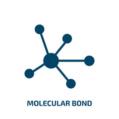 molecular bond icon from education collection. Filled molecular bond, structure, chemical glyph icons isolated on white background. Black vector molecular bond sign, symbol for web design and mobile