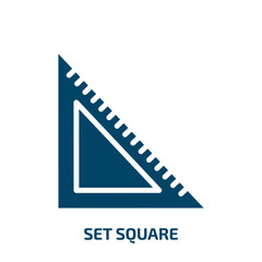Fototapeta premium set square icon from education collection. Filled set square, square, button glyph icons isolated on white background. Black vector set square sign, symbol for web design and mobile apps