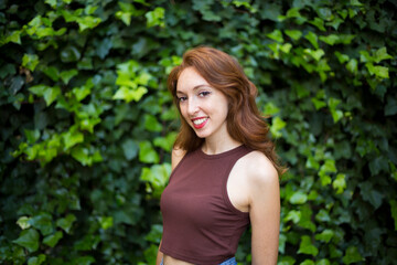 Portrait of a smiling beauty woman outdoors