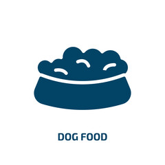 dog food icon from food collection. Filled dog food, food, dog glyph icons isolated on white background. Black vector dog food sign, symbol for web design and mobile apps