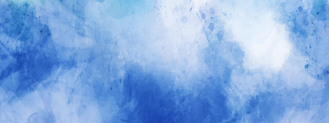 Watercolor painting wallpaper. Hand painted purple and blue watercolor background. brush stroke blue watercolor on paper. hand painted abstract art blue watercolor background. Abstract blue sky brush.