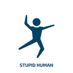 Fototapeta na wymiar stupid human icon from feelings collection. Filled stupid human, human, stupid glyph icons isolated on white background. Black vector stupid human sign, symbol for web design and mobile apps