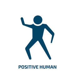 Fototapeta na wymiar positive human icon from feelings collection. Filled positive human, human, positive glyph icons isolated on white background. Black vector positive human sign, symbol for web design and mobile apps