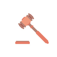 Сourt order, judge gavel icon. Vector illustration.