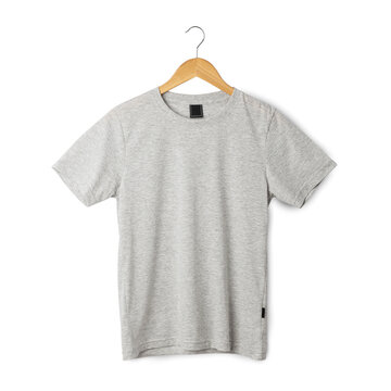 Gray T Shirt Mockup Hanging, Realistic T-shirt.