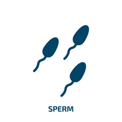 sperm icon from health and medical collection. Filled sperm, female, medical glyph icons isolated on white background. Black vector sperm sign, symbol for web design and mobile apps