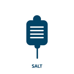 salt icon from health and medical collection. Filled salt, food, salty glyph icons isolated on white background. Black vector salt sign, symbol for web design and mobile apps