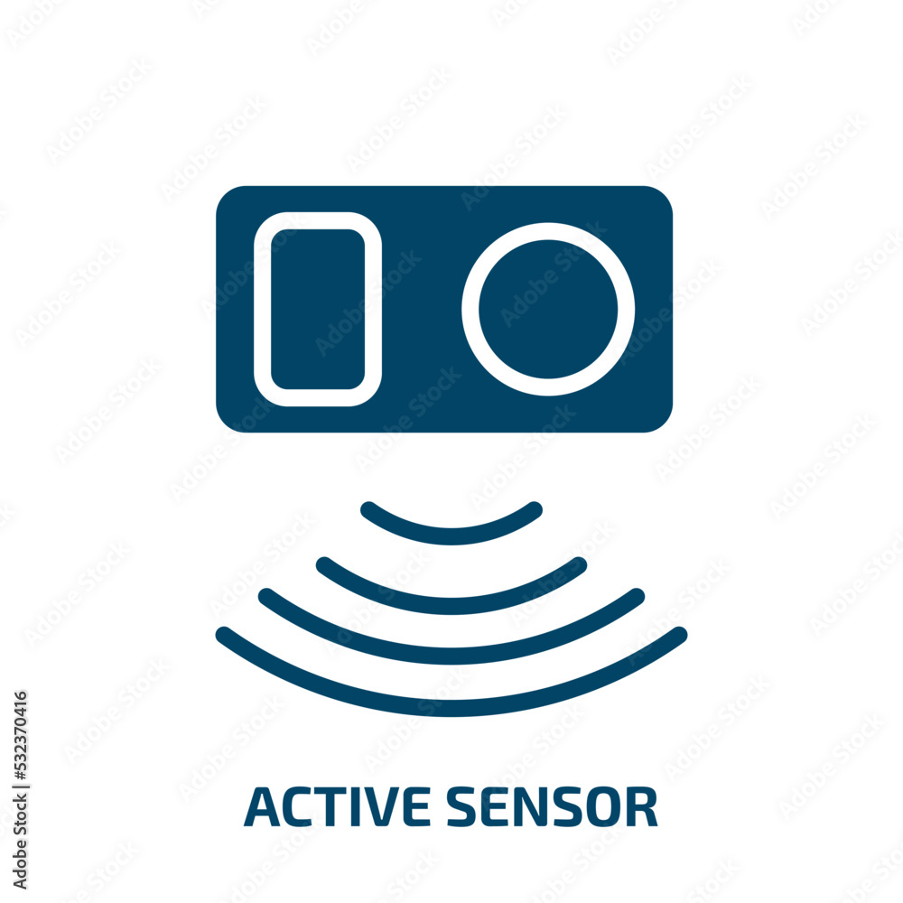 Poster active sensor icon from general collection. filled active sensor, technology, sensor glyph icons iso