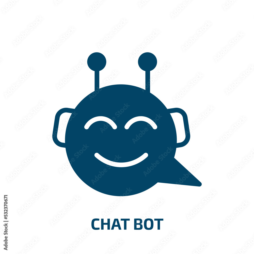 Poster chat bot icon from general collection. filled chat bot, ai, virtual glyph icons isolated on white ba