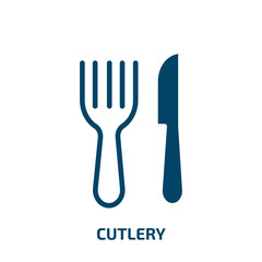 cutlery icon from hotel and restaurant collection. Filled cutlery, restaurant, food glyph icons isolated on white background. Black vector cutlery sign, symbol for web design and mobile apps