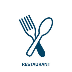 restaurant icon from hotel and restaurant collection. Filled restaurant, food, drink glyph icons isolated on white background. Black vector restaurant sign, symbol for web design and mobile apps
