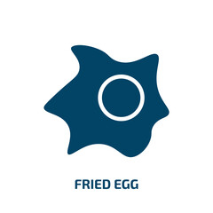 fried egg icon from hotel and restaurant collection. Filled fried egg, egg, cooking glyph icons isolated on white background. Black vector fried egg sign, symbol for web design and mobile apps