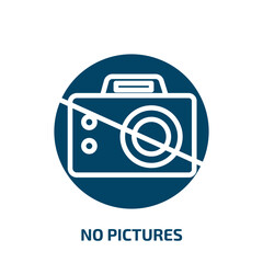 no pictures icon from hotel and restaurant collection. Filled no pictures, photo, picture glyph icons isolated on white background. Black vector no pictures sign, symbol for web design and mobile apps