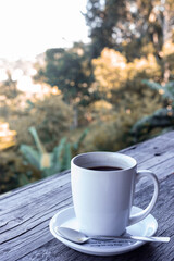 a cup of coffee in the evening