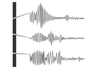 Earthquake seismic waves lines on seismograph vector illustration.