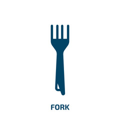 fork icon from kitchen collection. Filled fork, restaurant, utensil glyph icons isolated on white background. Black vector fork sign, symbol for web design and mobile apps