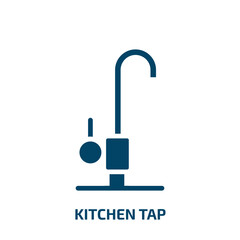 kitchen tap icon from kitchen collection. Filled kitchen tap, kitchen, tap glyph icons isolated on white background. Black vector kitchen tap sign, symbol for web design and mobile apps