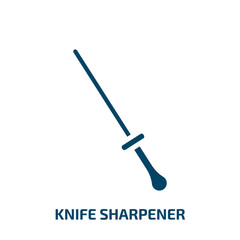 knife sharpener icon from kitchen collection. Filled knife sharpener, knife, cooking glyph icons isolated on white background. Black vector knife sharpener sign, symbol for web design and mobile apps