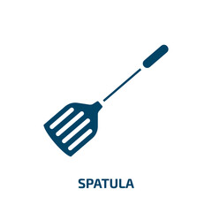 spatula icon from kitchen collection. Filled spatula, knife, cooking glyph icons isolated on white background. Black vector spatula sign, symbol for web design and mobile apps