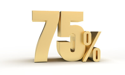 75 percent in 3d rendering isolated