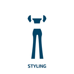 styling icon from sew collection. Filled styling, business, style glyph icons isolated on white background. Black vector styling sign, symbol for web design and mobile apps