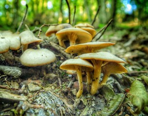 Fototapeta premium champignons d' automne en forêt 