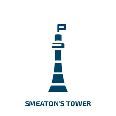 smeaton's tower icon from other collection. Filled smeaton's tower, lighthouse, tourism glyph icons isolated on white background. Black vector smeaton's tower sign, symbol for web design and mobile