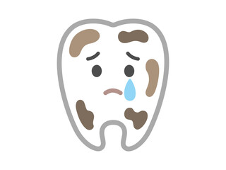 汚れた歯のキャラクターのイラスト