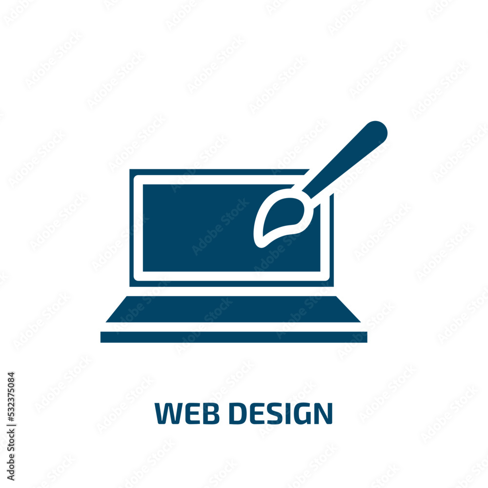 Aufkleber web design icon from startup stategy and success collection. filled web design, internet, business g