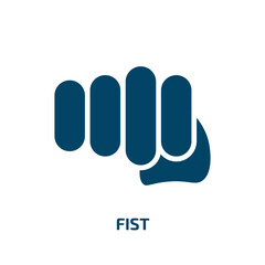 fist icon from success collection. Filled fist, human, hand glyph icons isolated on white background. Black vector fist sign, symbol for web design and mobile apps