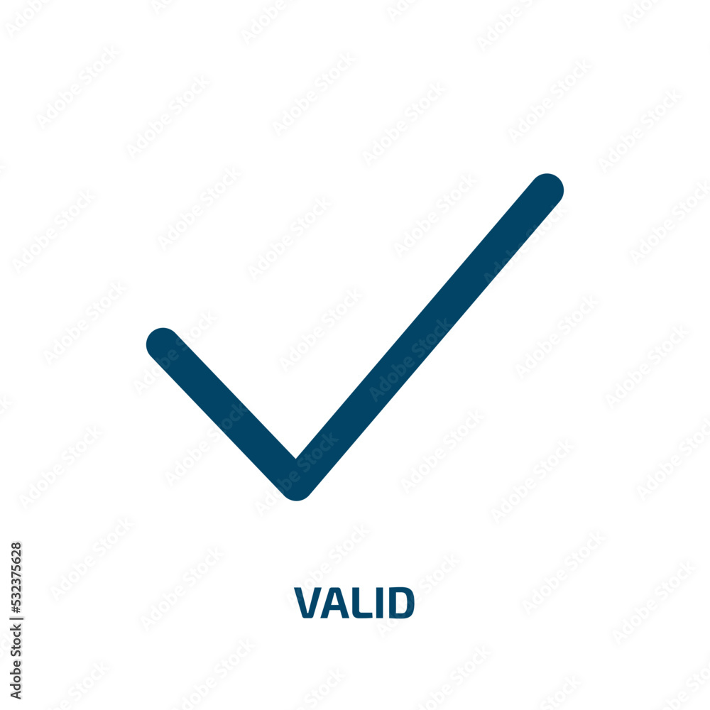 Poster valid icon from startup stategy and success collection. filled valid, business, validate glyph icons