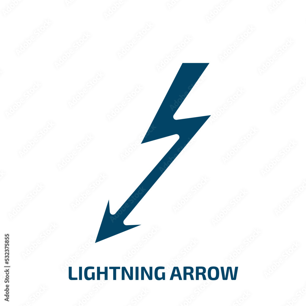 Poster lightning arrow icon from technology collection. filled lightning arrow, arrow, lightning glyph icon