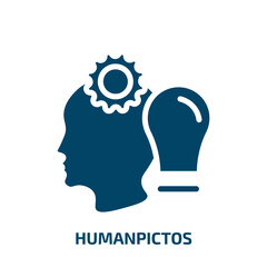 humanpictos icon from startup stategy and success collection. Filled humanpictos, neon, people glyph icons isolated on white background. Black vector humanpictos sign, symbol for web design and mobile