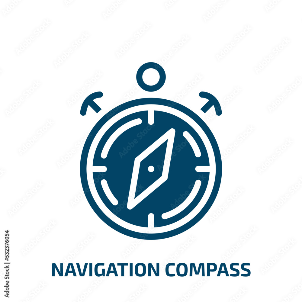 Poster navigation compass icon from technology collection. filled navigation compass, navigation, west glyp