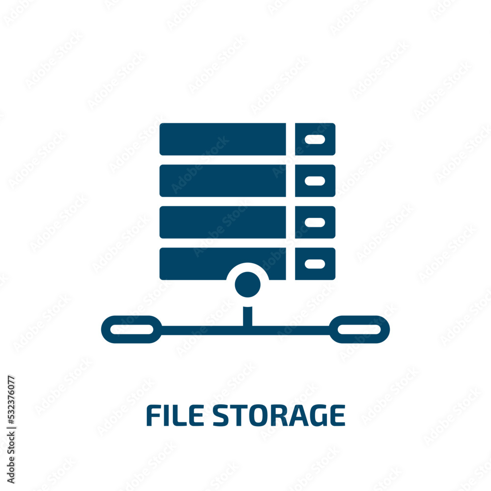 Poster file storage icon from technology collection. filled file storage, document, storage glyph icons iso