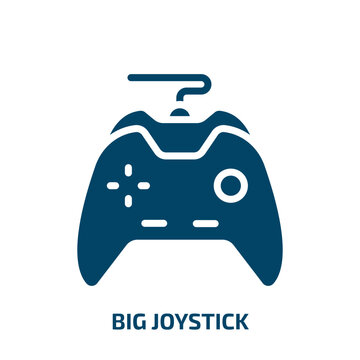 big joystick icon from technology collection. Filled big joystick, play, joystick glyph icons isolated on white background. Black vector big joystick sign, symbol for web design and mobile apps