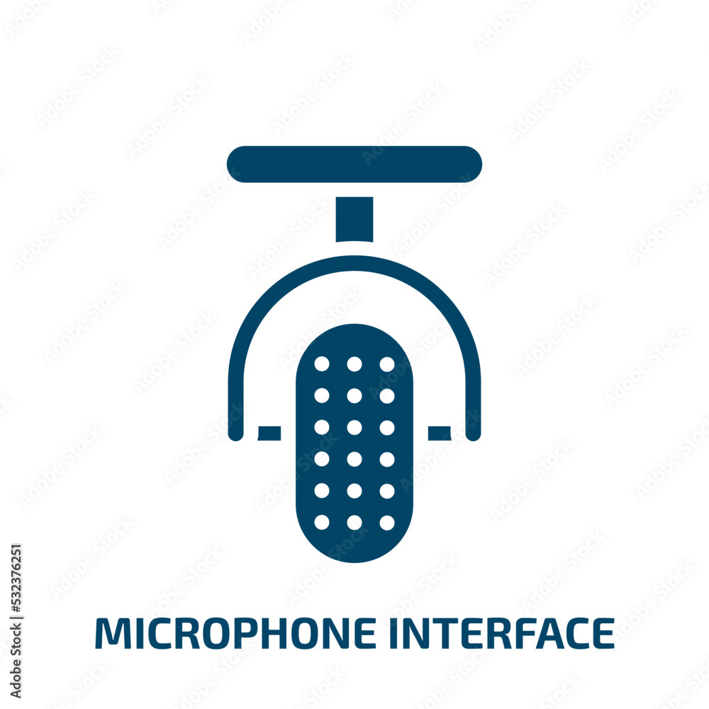 Aufkleber microphone interface icon from technology collection. filled microphone interface, microphone, inter